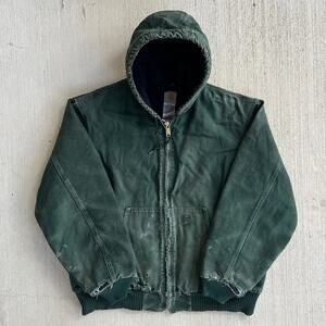 Carhartt J130 SPC green hooded work wear jacket